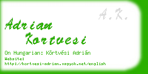 adrian kortvesi business card