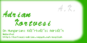 adrian kortvesi business card